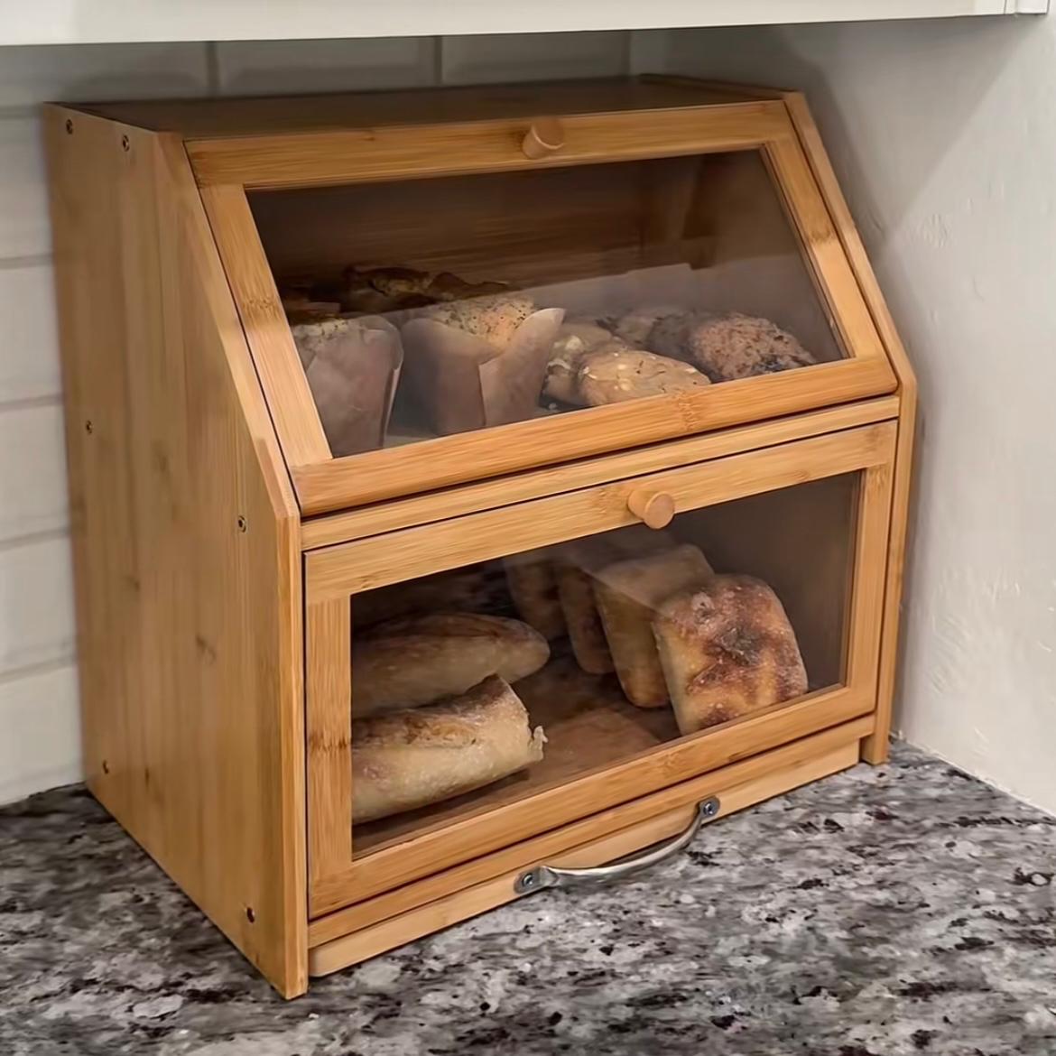 Porta-Pão Duplo com Tábua de Corte Integrada