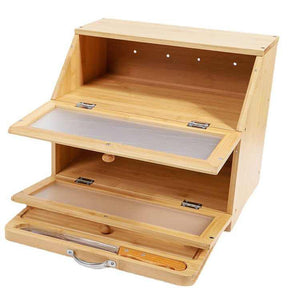 Porta-Pão Duplo com Tábua de Corte Integrada