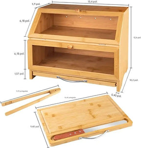 Porta-Pão Duplo com Tábua de Corte Integrada